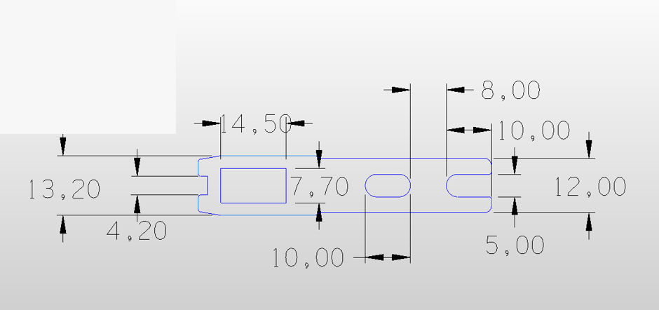 Clean CAD drawing of the recreated flat component